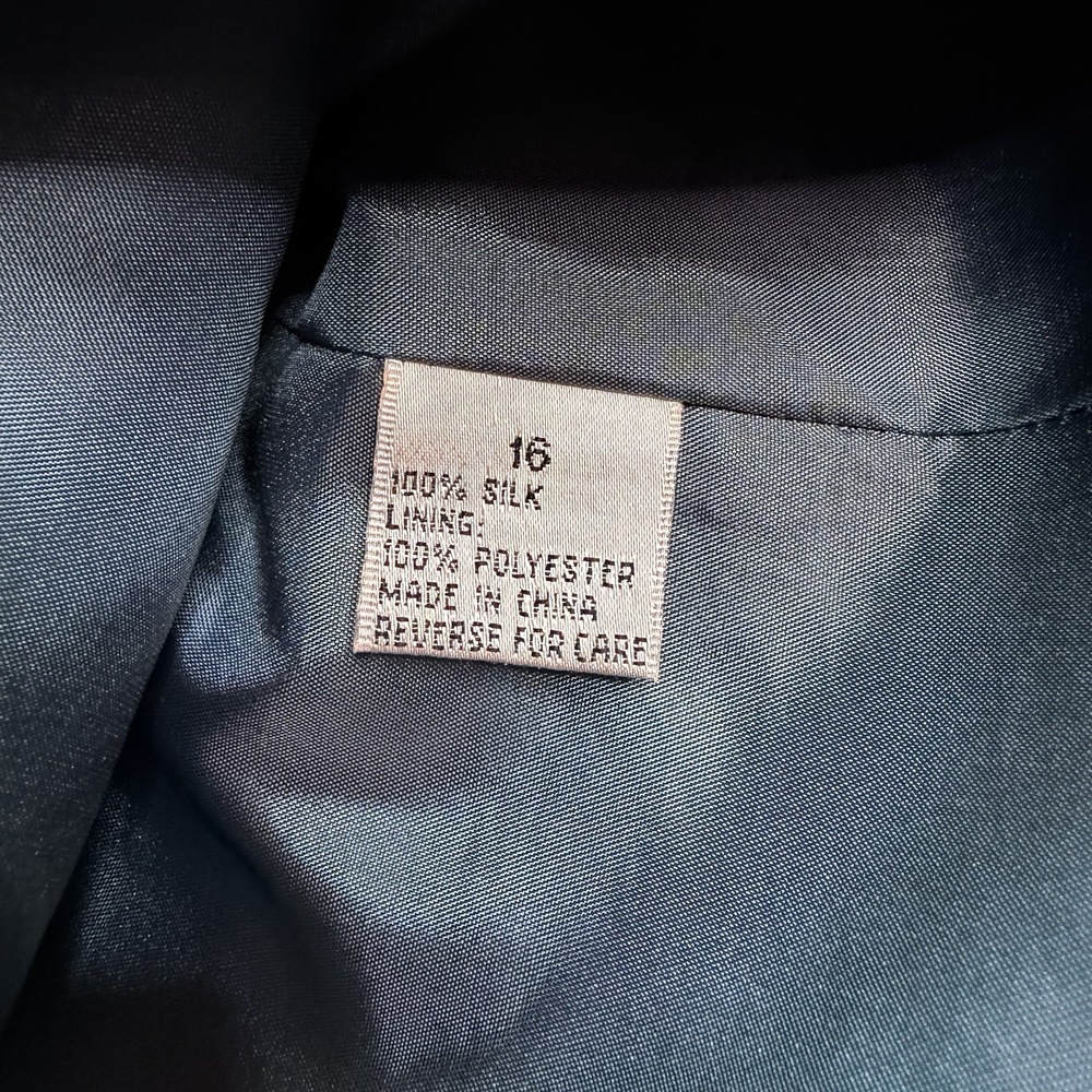 Womens Anna Carole 16 2pc Lined Business Suit Skirt Blazer 100% Silk - Picture 12 of 16